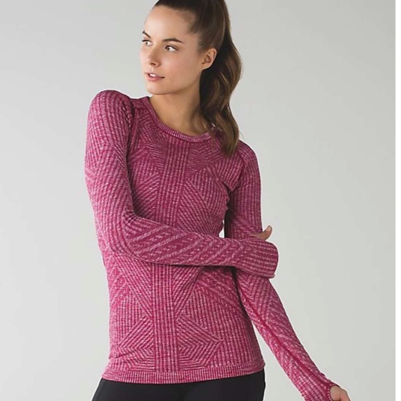 Lululemon Rest Less Pullover Heathered Berry Rumble Long Sleeve Running Tee 6 - Picture 10 of 10